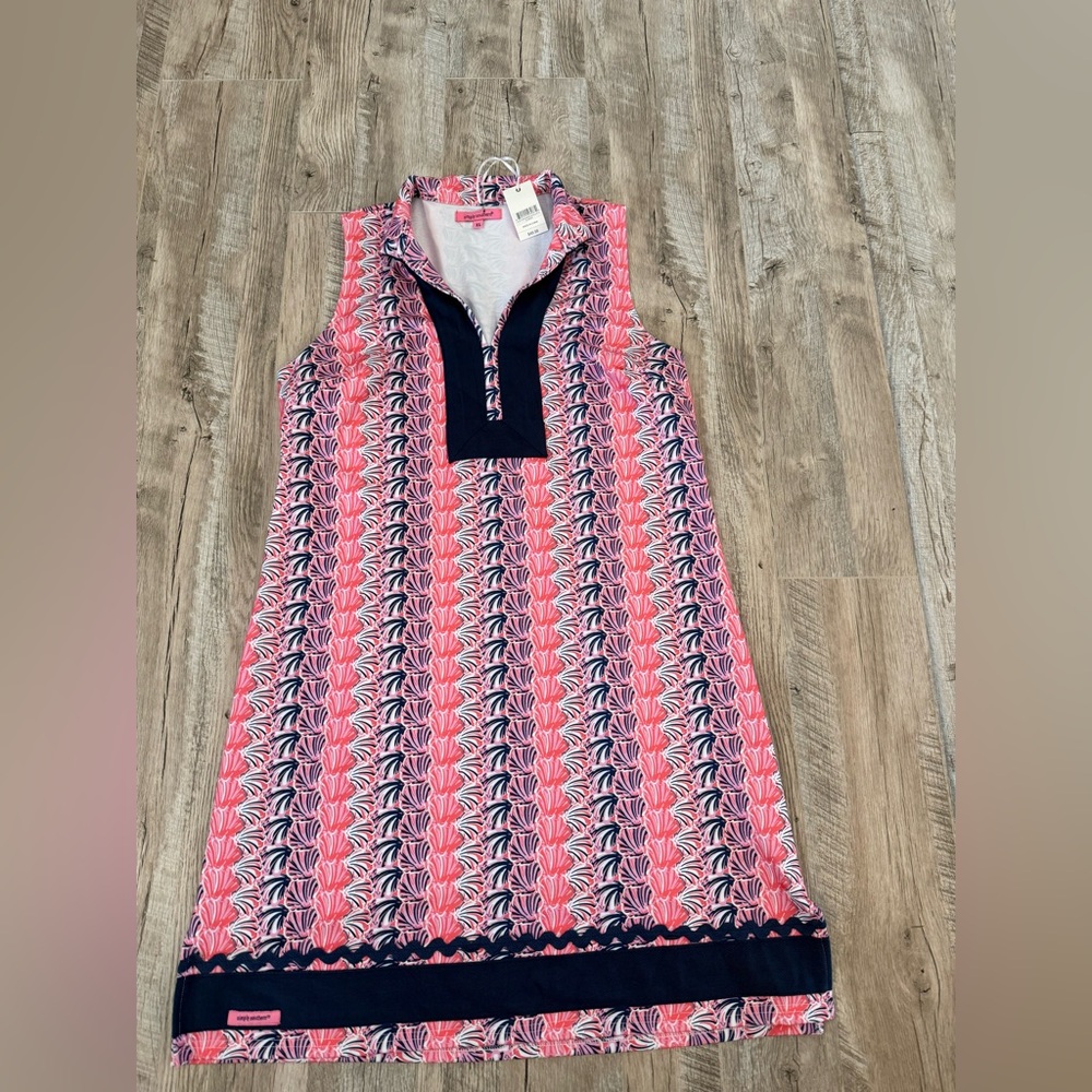 NWT! Simply Southern Women's Mini Dress in Pink and Navy